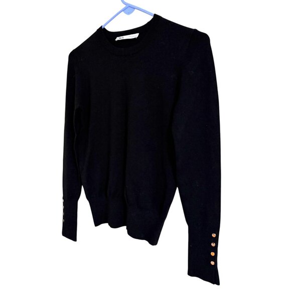 Zara Basic Basic Plain Long Sleeve Sweater in Black - Picture 3 of 8